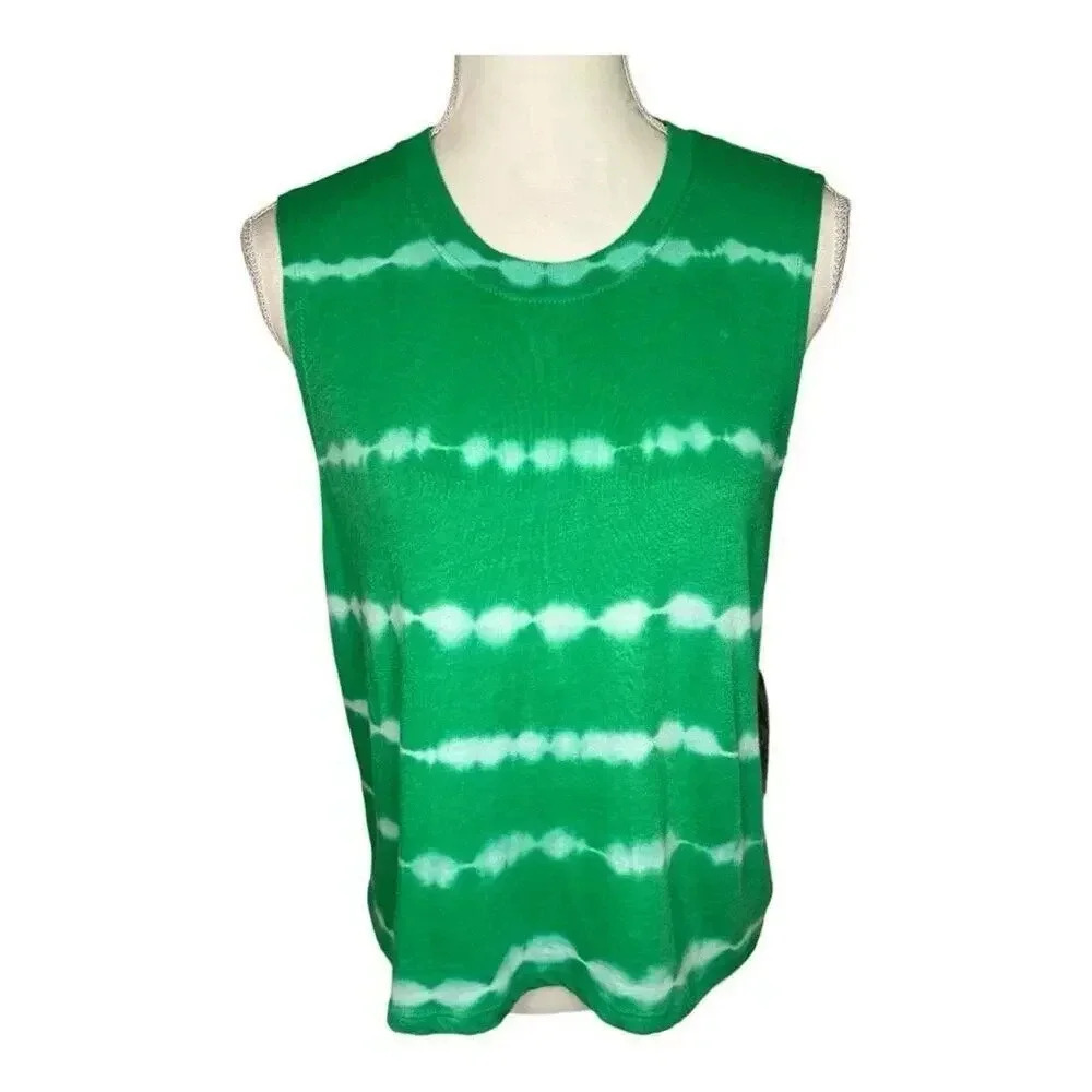 NEW Sage Collective Women's Large Tribal Mesh Seamless Tank Top Kelly Green NWT